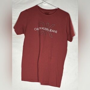 Boys Calvin Klein Red Logo Tshirt